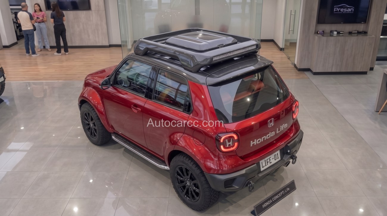 2027 Honda Life Mini Offroad Concept rear view with roof box