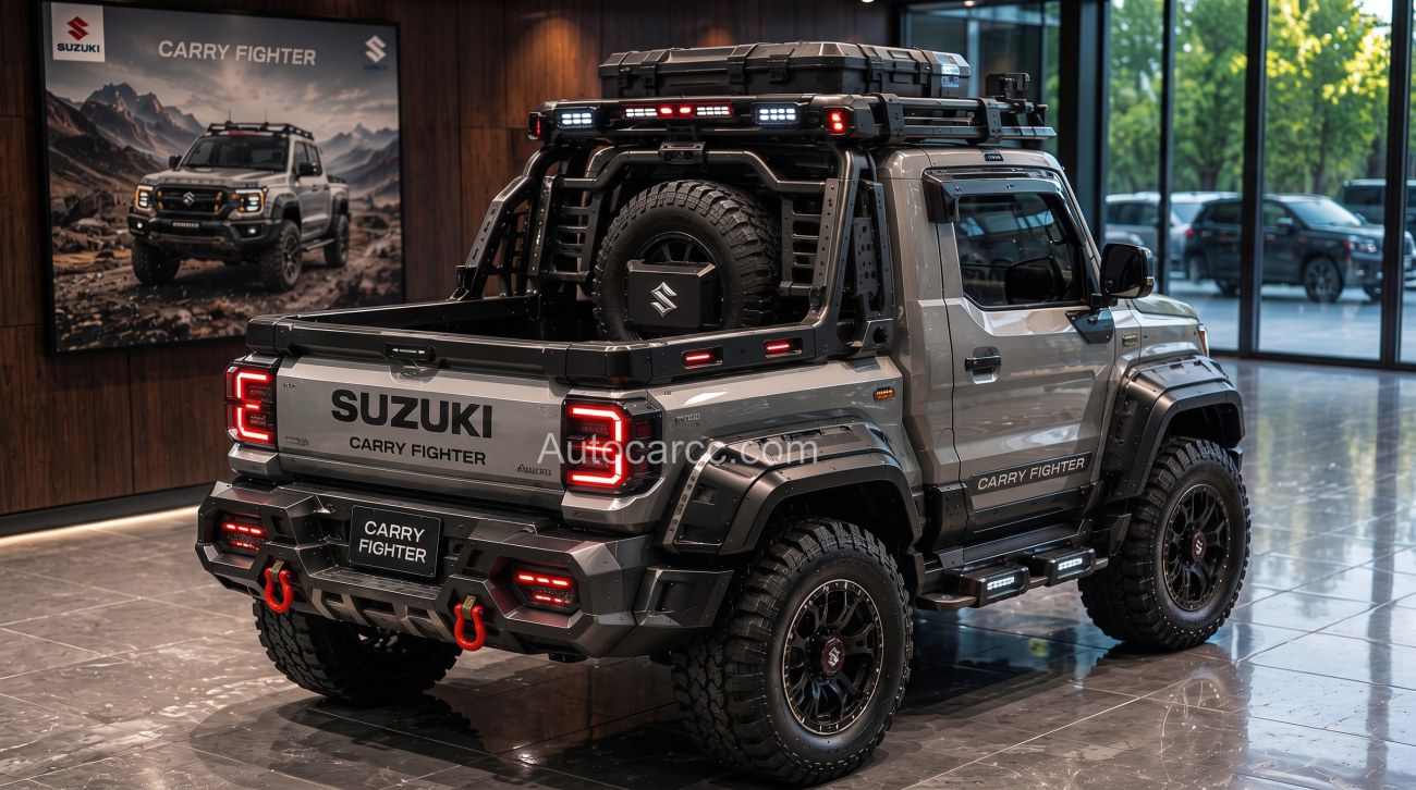 2027 Suzuki Carry Fighter Pickup Mini Offroad rear three quarter view