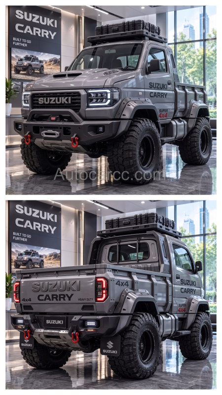 2027 Suzuki Carry Super 4x4 Concept front and rear 3/4 views