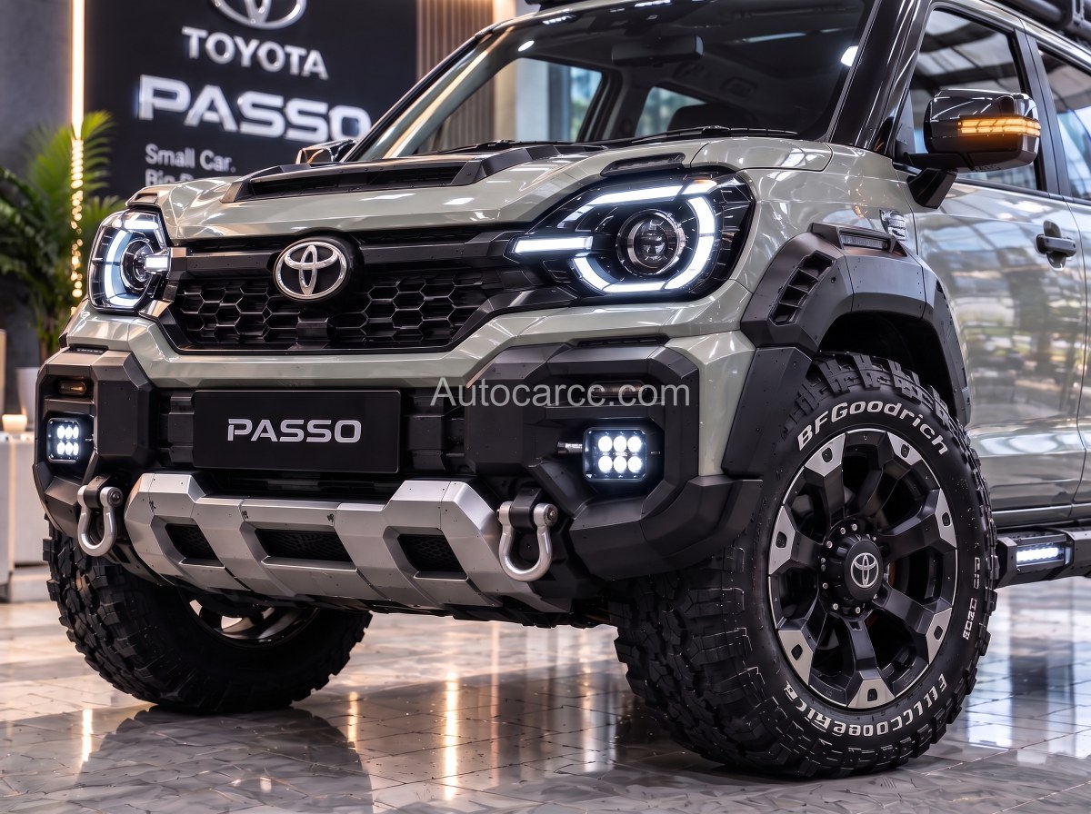 2027 Toyota Passo Off-Road Concept front bumper and all-terrain wheels