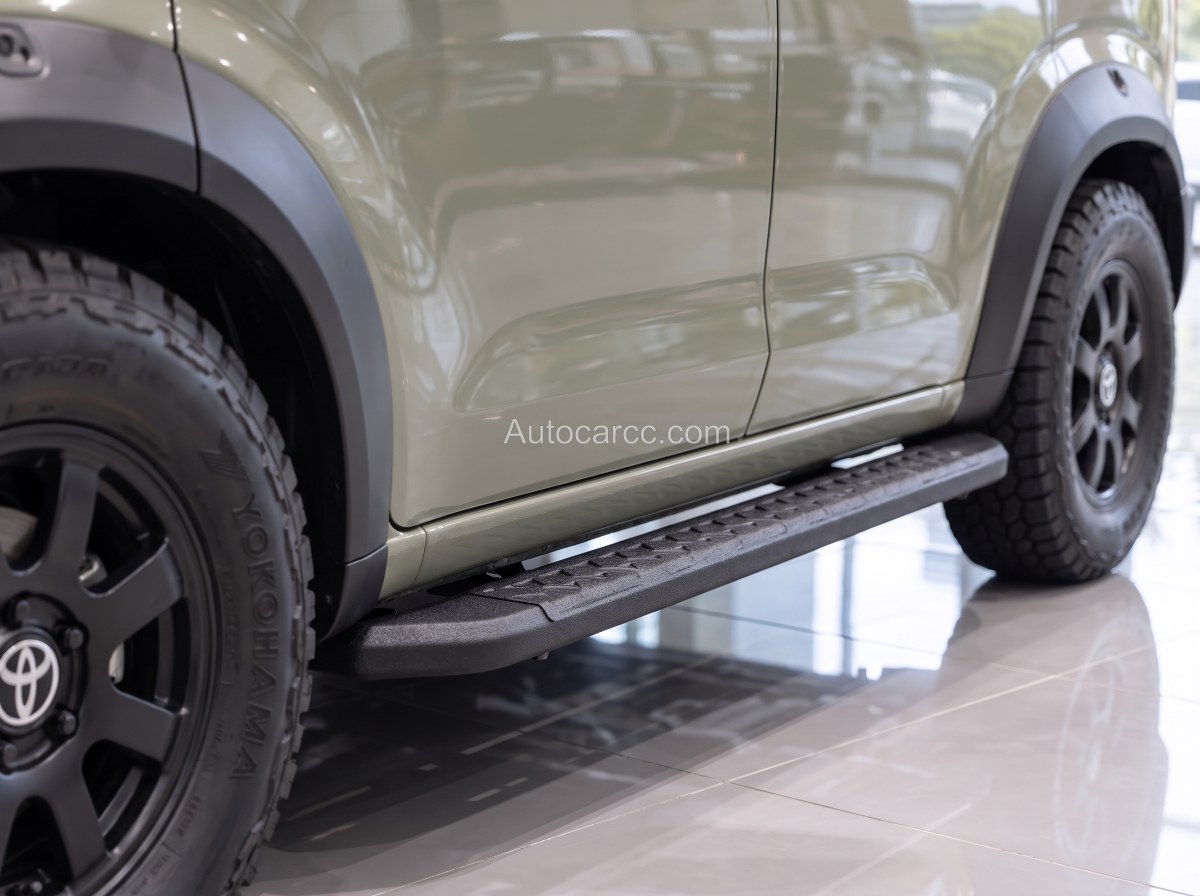 2027 Toyota Mini Camper Concept side step and all-terrain wheel detail